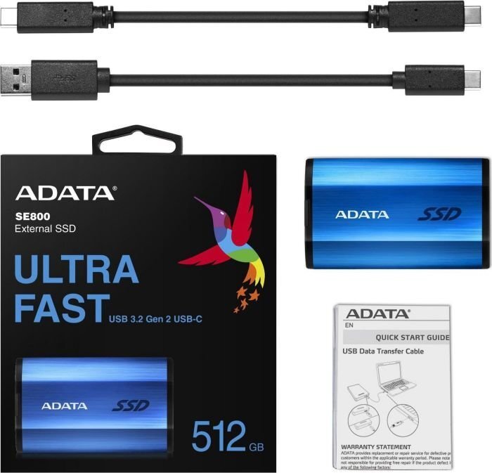 ADATA ASE800-512GU32G2-CBL kaina ir informacija | Vidiniai kietieji diskai (HDD, SSD, Hybrid) | pigu.lt