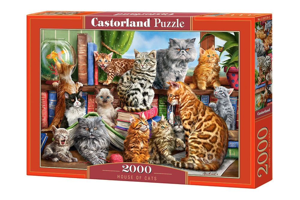 Castorland dėlionė House of Cats, 2000 detalių kaina ir informacija | Dėlionės (puzzle) | pigu.lt