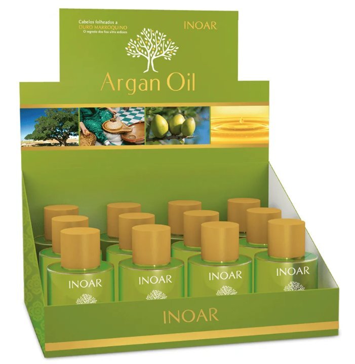 Argano aliejus plaukams Inoar Argan Oil 12x7 ml kaina ir informacija | Priemonės plaukų stiprinimui | pigu.lt