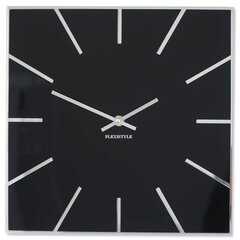 Sieninis laikrodis Kvadratai II, juodas цена и информация | Часы | pigu.lt