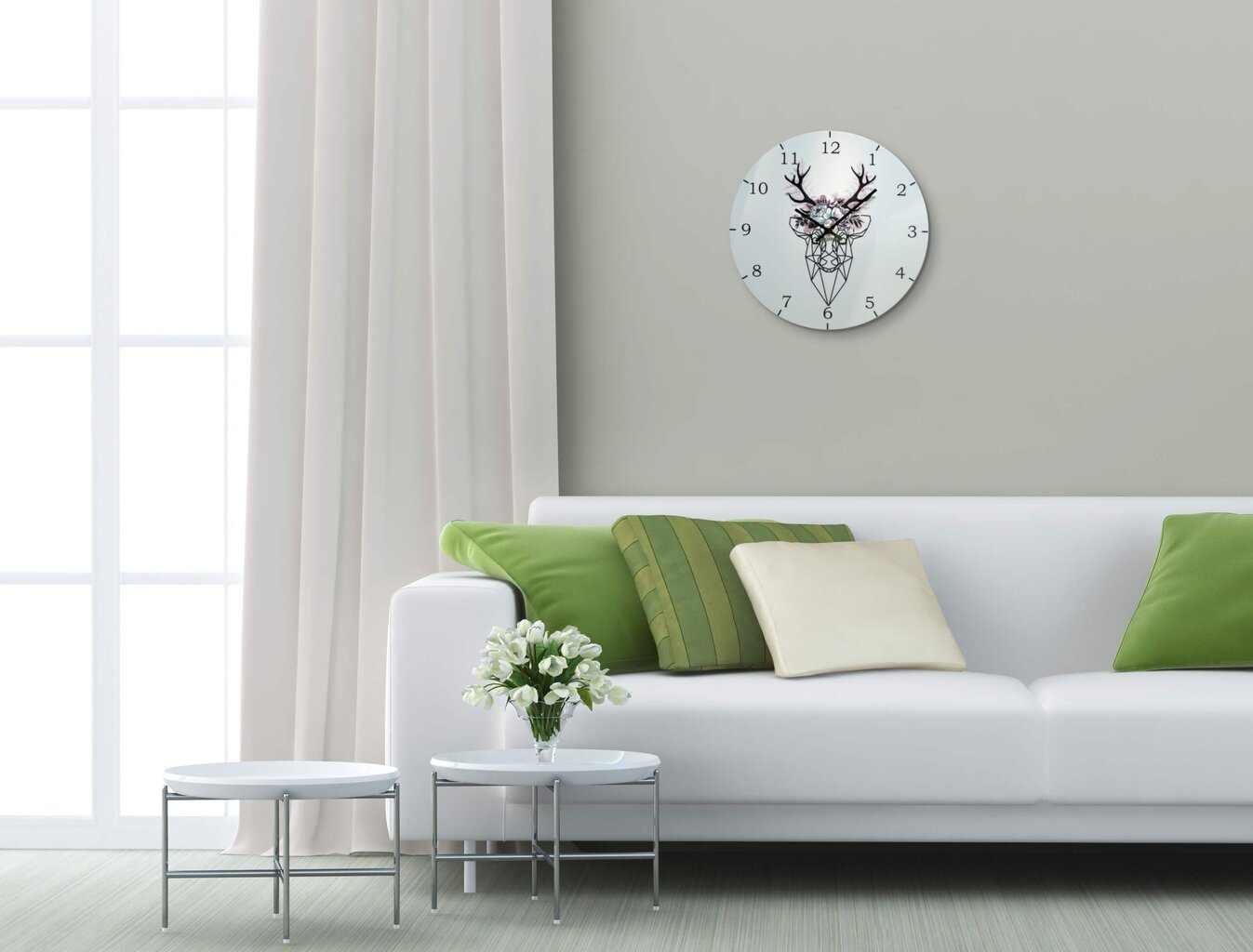 Sieninis laikrodis su spauda - Geometrinis elnias kaina ir informacija | Laikrodžiai | pigu.lt