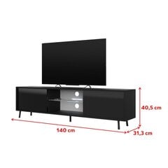 ТВ столик Selsey Luna, черный цена и информация | Тумбы под телевизор | pigu.lt