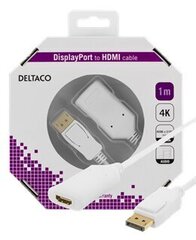 Deltaco DP-HDMI37-K, DPHDMI, 1 m kaina ir informacija | Kabeliai ir laidai | pigu.lt