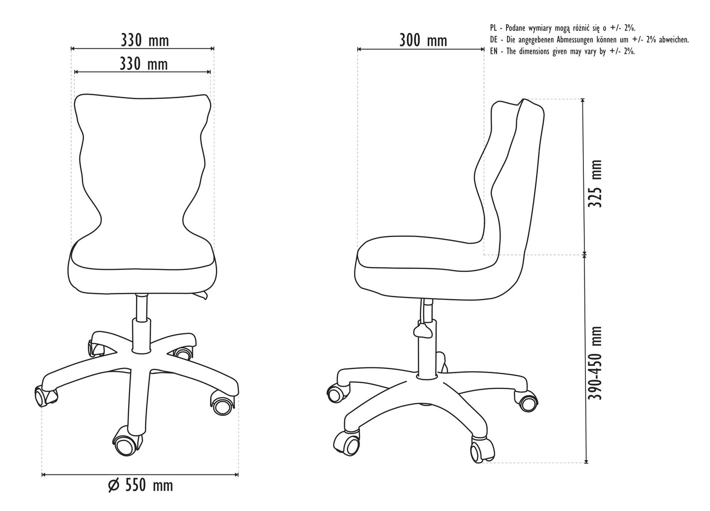 Ergonomiška vaikiška kėdė Entelo Good Chair Petit VS03 3, pilka/juoda kaina ir informacija | Biuro kėdės | pigu.lt