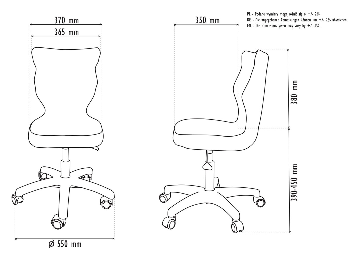 Ergonomiška vaikiška kėdė Entelo Good Chair Petit VS03 4, pilka/juoda kaina ir informacija | Biuro kėdės | pigu.lt