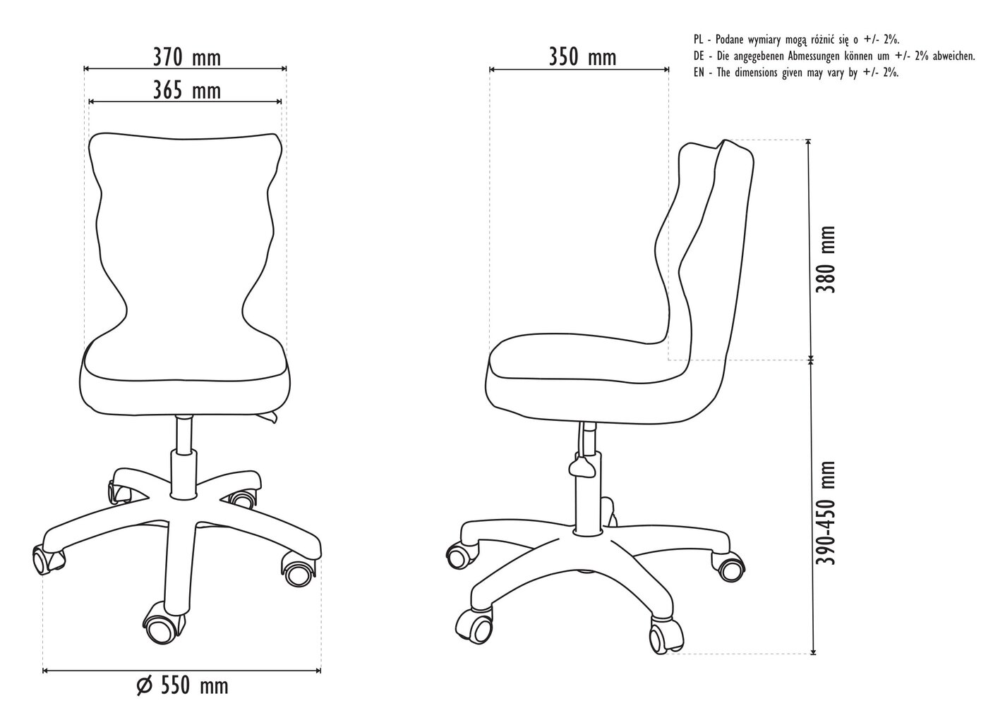 Ergonomiška vaikiška kėdė Entelo Good Chair Petit VS06 4, balta/mėlyna kaina ir informacija | Biuro kėdės | pigu.lt