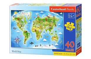 CASTOR 40 EL. MAXI Mapa świata kaina ir informacija | Dėlionės (puzzle) | pigu.lt