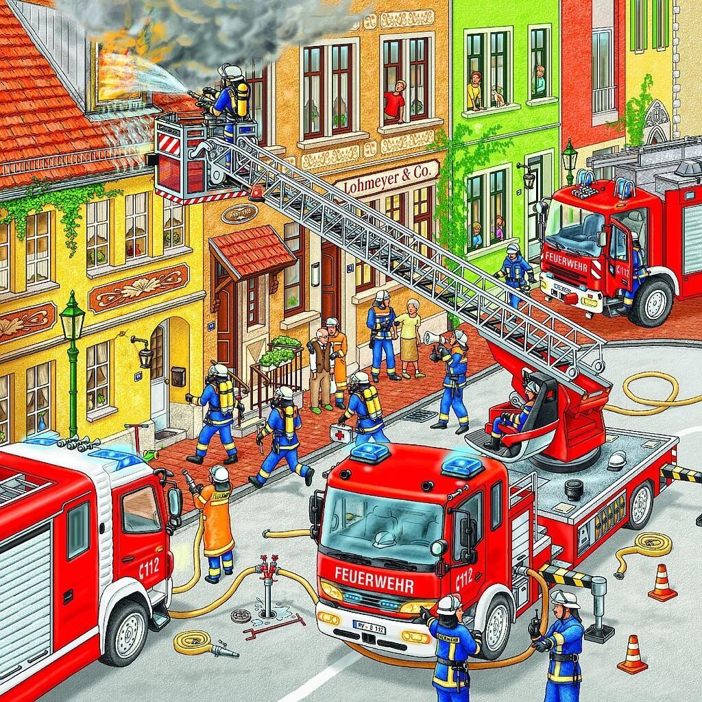 Dėlionė Ravensburger Fire Brigade Run, 3x49 d. kaina ir informacija | Dėlionės (puzzle) | pigu.lt