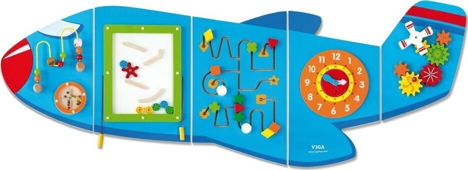 Duagiafunkcinis medinis pakabinamas sieninis žaidimas „Lėktuvas“ kaina ir informacija | Žaislai kūdikiams | pigu.lt