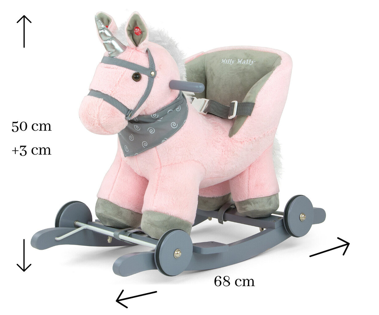 Supamasis arkliukas M&M, rožinis kaina ir informacija | Žaislai kūdikiams | pigu.lt