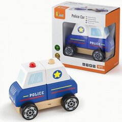 Деревянные блоки - Полицейская машина Viga цена и информация | Развивающие игрушки | pigu.lt