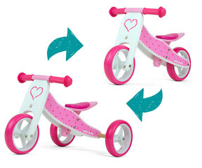 Balansinis triratukas/dviratukas Milly Mally Jake Hearts, rožinis kaina ir informacija | Balansiniai dviratukai | pigu.lt