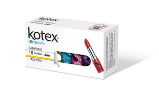 Тампоны Kotex Normal, 16 шт. цена и информация | Тампоны, гигиенические прокладки для критических дней, ежедневные прокладки | pigu.lt