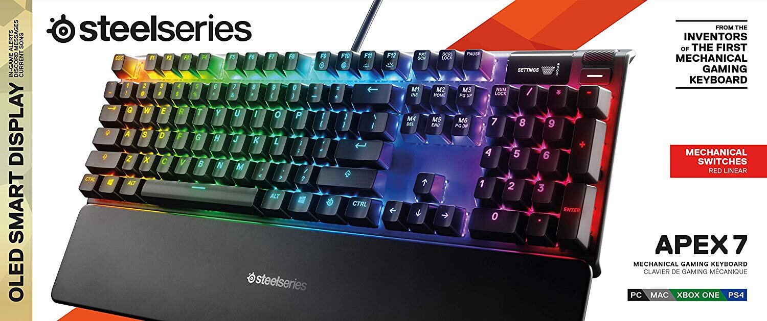 SteelSeries APEX 7 Red Switch RGB US цена и информация | Klaviatūros | pigu.lt