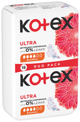 Higieniniai paketai Kotex Ultra Normal, 16 vnt. kaina ir informacija | Tamponai, higieniniai paketai, įklotai | pigu.lt