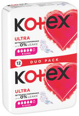 KOTEX Ultra Super Гигиенические прокладки, 12шт цена и информация | Тампоны, гигиенические прокладки для критических дней, ежедневные прокладки | pigu.lt