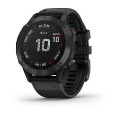 Умные часы Garmin Fenix 6 Pro, черные, с черным ремешком цена и информация | Смарт-часы (smartwatch) | pigu.lt