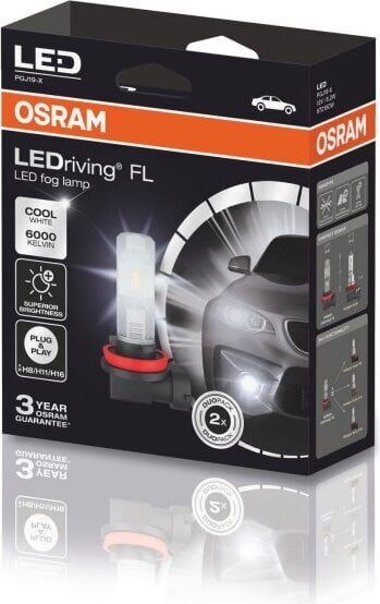 Osram lemputės H11/H8/H16 12V 8.2W PGJ19-X цена и информация | Automobilių lemputės | pigu.lt