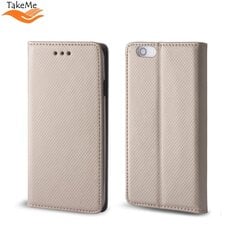 TakeMe Smart Magnetic Fix Book Case without clip Samsung Galaxy Note10 (N970F) Gold kaina ir informacija | Telefono dėklai | pigu.lt