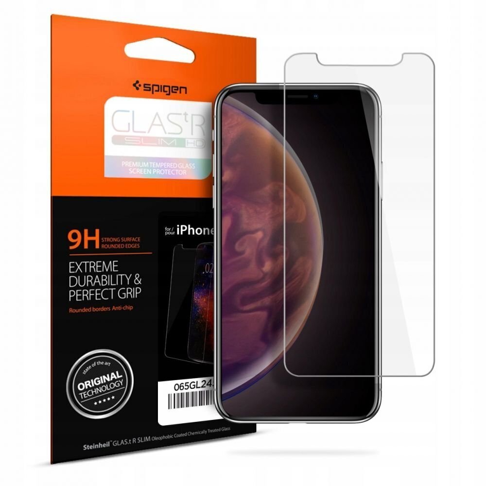 Ekrano apsauginis stiklas SPIGEN Glas.TR SLIM skirtas iPhone X, iPhone Xs ir iPhone 11 Pro цена и информация | Apsauginės plėvelės telefonams | pigu.lt