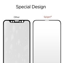 SPIGEN GLASS стекло предназначено iPhone XI, iPhone XS, iPhone X, Черное цена и информация | Защитные пленки для телефонов | pigu.lt
