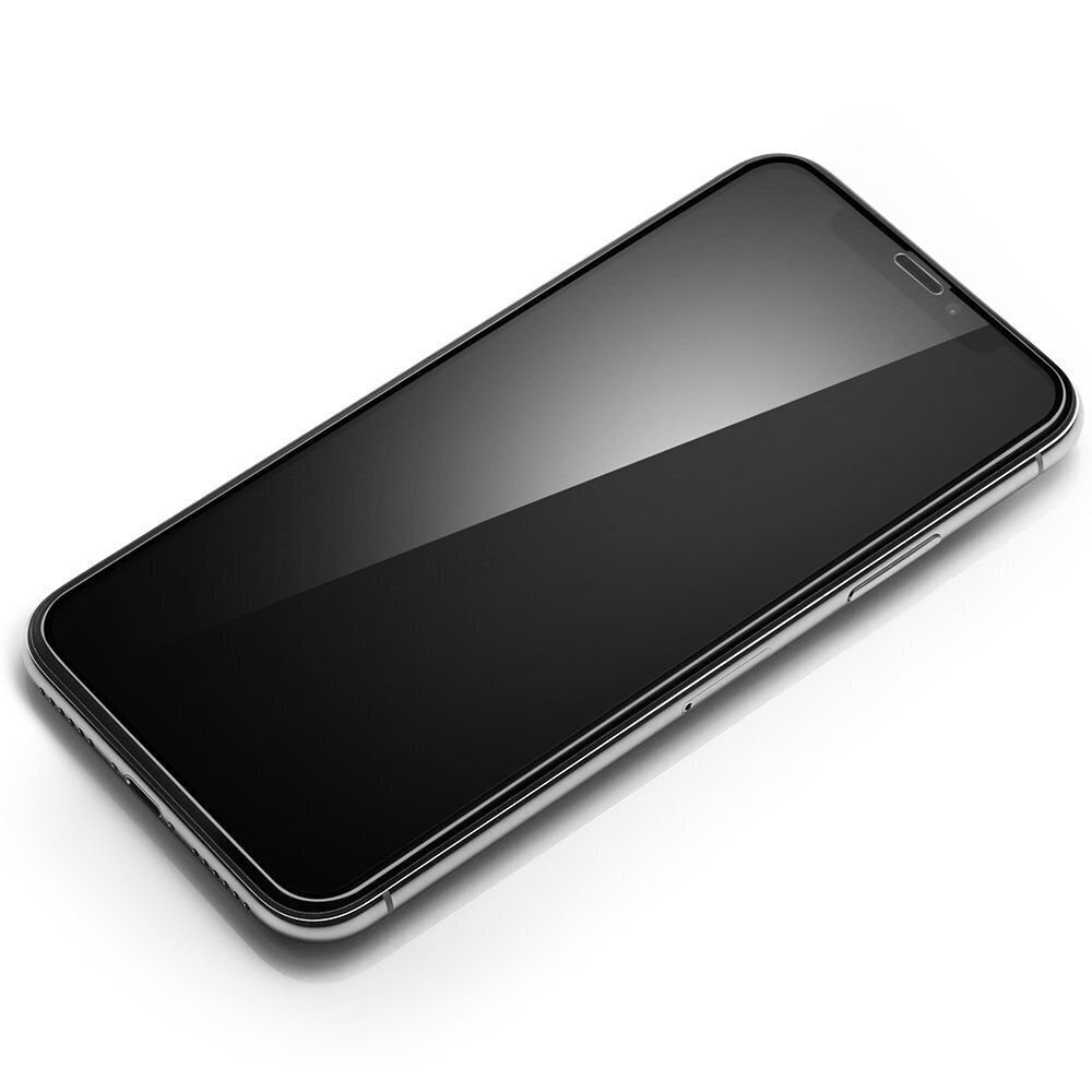 SPIGEN GLASS stiklas skirtas iPhone XI, iPhone XS, iPhone X, Juodas цена и информация | Apsauginės plėvelės telefonams | pigu.lt