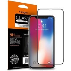 SPIGEN GLASS стекло предназначено iPhone XI, iPhone XS, iPhone X, Черное цена и информация | Google Pixel 3a - 3mk FlexibleGlass Lite™ защитная пленка для экрана | pigu.lt