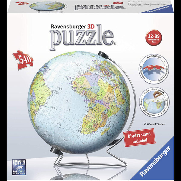 Dėlionė Ravensburger 3D Globus 540 dalių kaina ir informacija | Dėlionės (puzzle) | pigu.lt