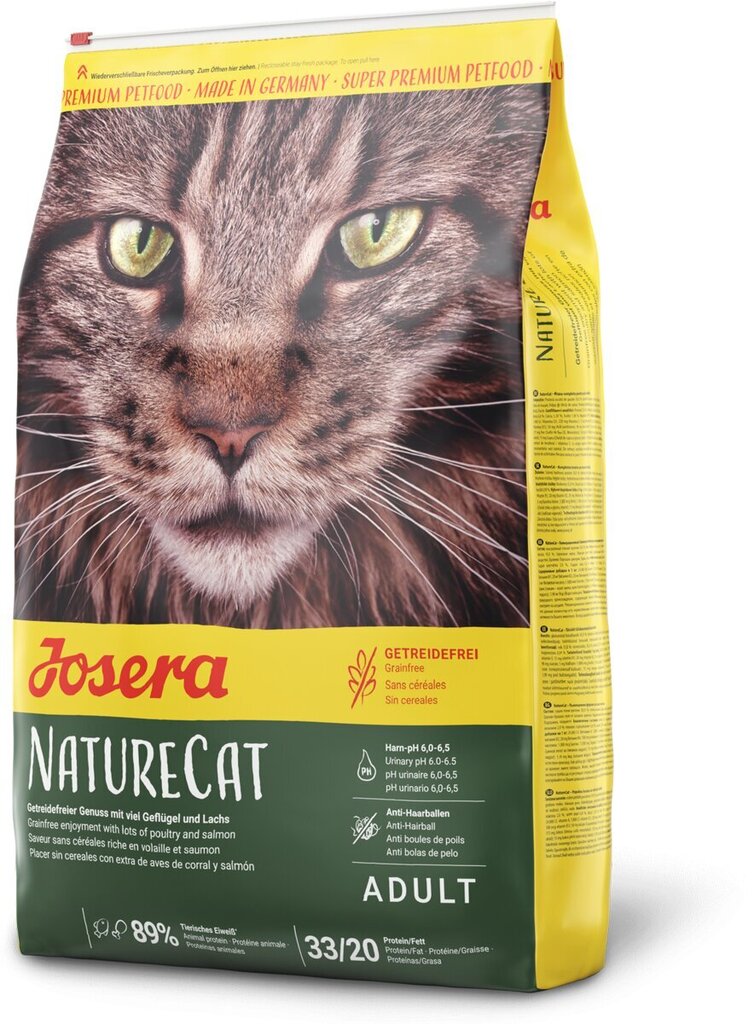 Josera be grūdų NatureCat, 10 kg kaina ir informacija | Sausas maistas katėms | pigu.lt