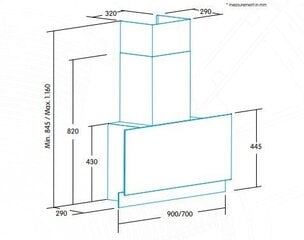 Edesa ECV-9832 GWH цена и информация | Вытяжки на кухню | pigu.lt