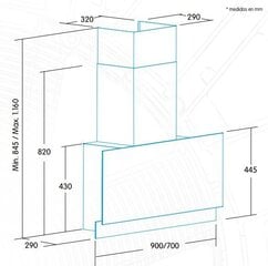 Edesa ECV-7832 GWH цена и информация | Вытяжки на кухню | pigu.lt