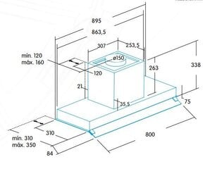 Edesa ECG-9832 X цена и информация | Вытяжки на кухню | pigu.lt