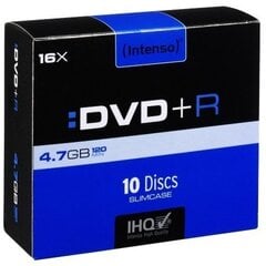 Intenso DVD+R 4.7GB, 10 vnt. Slim Case kaina ir informacija | Vinilinės plokštelės, CD, DVD | pigu.lt
