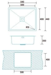 Edesa MAKALU BE 50X40 1C R-10 цена и информация | Раковины на кухню | pigu.lt