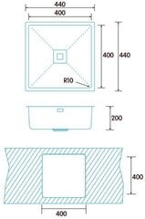 Edesa MAKALU BE 40X40 1C R-10 цена и информация | Раковины на кухню | pigu.lt