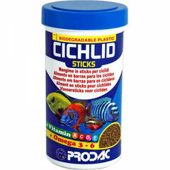 Prodac Cichlid Sticks палочки для цихлидов 250мл 90г цена и информация | Корм для рыб | pigu.lt