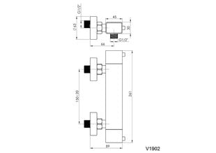 Dušo maišytuvas Rubineta Thermo-12 SQ kaina ir informacija | Vandens maišytuvai | pigu.lt