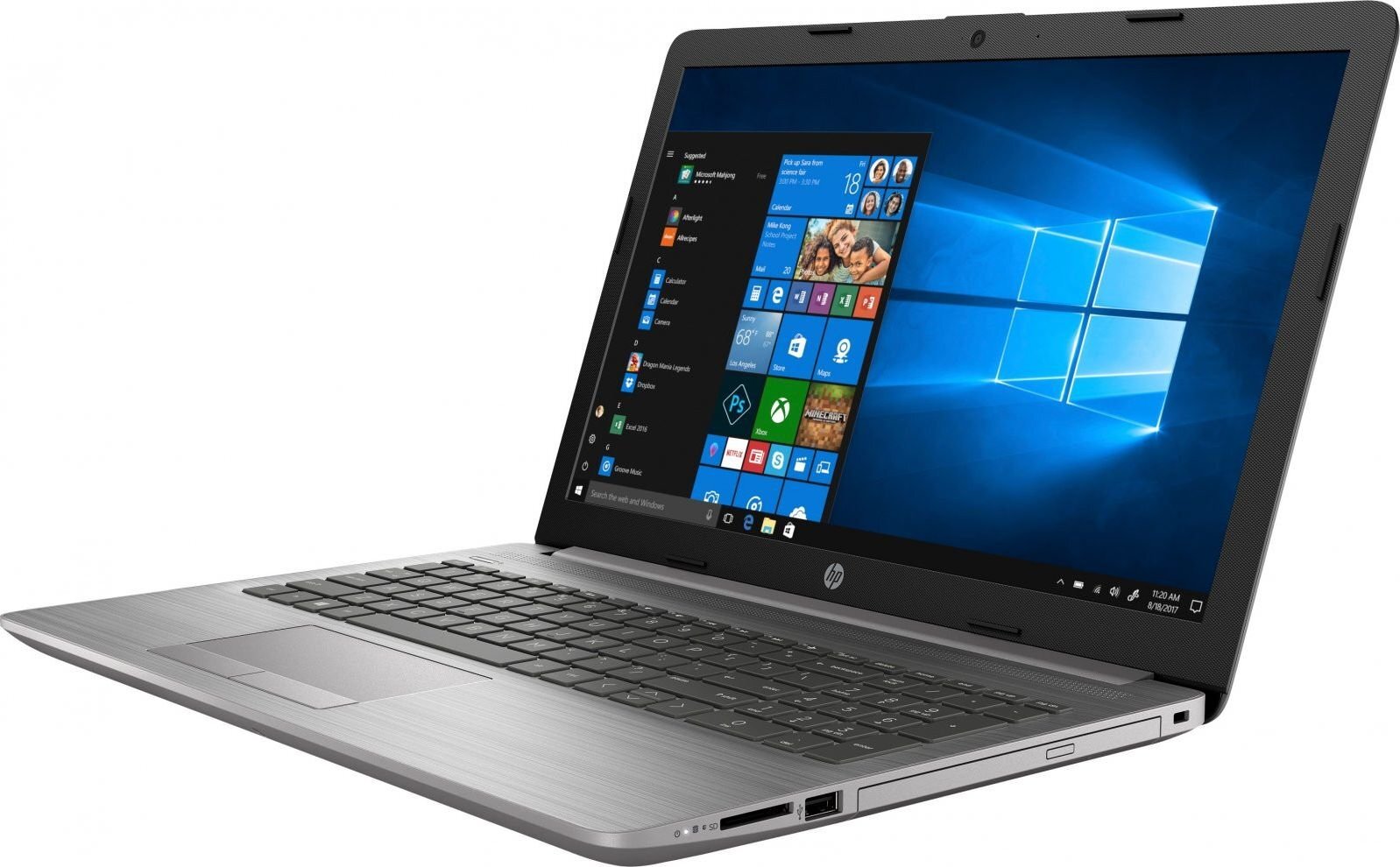 HP Laptop HP 250 G7 (6EC69EA) i3-7020U | 15,6" FHD | 8GB | 256GB SSD | Int | NoOS Asteroid Silver kaina ir informacija | Nešiojami kompiuteriai | pigu.lt