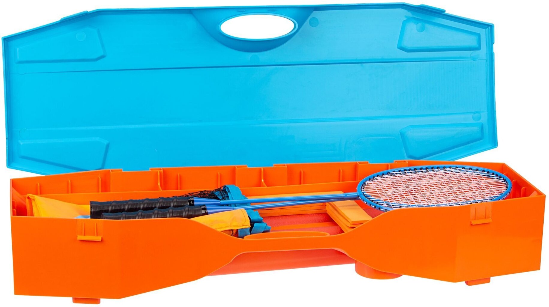 Badmintono rinkinys Get&Go Instant, mėlynas/oranžinis цена и информация | Badmintonas | pigu.lt