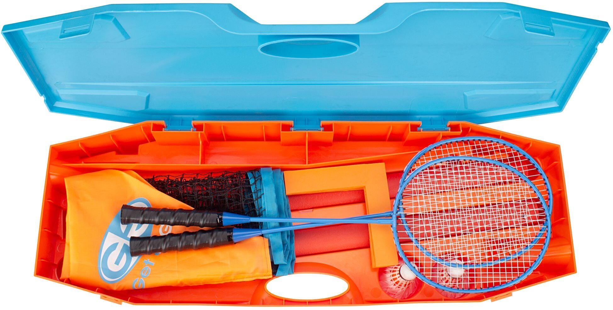 Badmintono rinkinys Get&Go Instant, mėlynas/oranžinis цена и информация | Badmintonas | pigu.lt