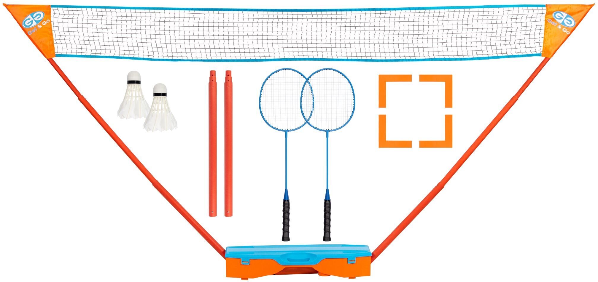 Badmintono rinkinys Get&Go Instant, mėlynas/oranžinis цена и информация | Badmintonas | pigu.lt