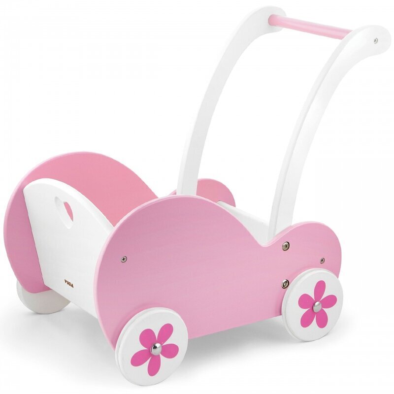 Medinis lėlių vežimėlis „Viga“ kaina ir informacija | Lavinamieji žaislai | pigu.lt