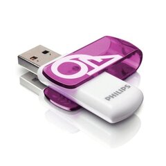 Флэш-накопитель Philips USB 2.0 Vivid Edition (фиолетовый), 64 ГБ цена и информация | USB накопители | pigu.lt