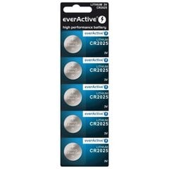 everActive CR2025-5BB Blister Pack 5 шт цена и информация | Аккумуляторы для фотоаппаратов | pigu.lt