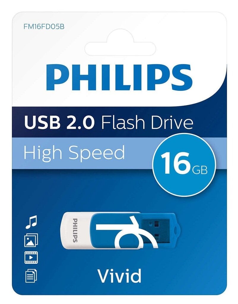 Philips USB 2.0 Flash Drive Vivid Edition 16GB kaina ir informacija | USB laikmenos | pigu.lt