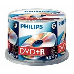 Компакт-диск Philips DVD+R 4.7GB CAKE BOX, 50 шт. цена и информация | Виниловые пластинки, CD, DVD | pigu.lt