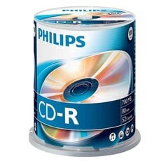 Компакт-диск Philips CD-R 80 700MB CAKE BOX, 100 шт. цена и информация | Виниловые пластинки, CD, DVD | pigu.lt