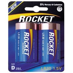 Rocket Alkaline LR20 D elementai, 2 vnt. kaina ir informacija | Alkaline Santechnika, remontas, šildymas | pigu.lt