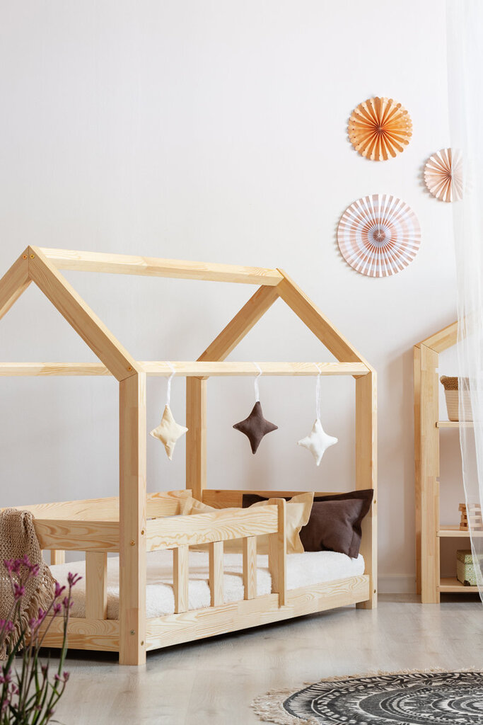Vaikiška lova-namelis Selsey Mallory, 90x200 cm, ruda kaina ir informacija | Vaikiškos lovos | pigu.lt