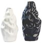 Vaza Glamžyta, balta, 31 cm kaina ir informacija | Vazos | pigu.lt